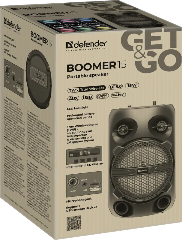 Defender - Prijenosni zvučnik Boomer 15