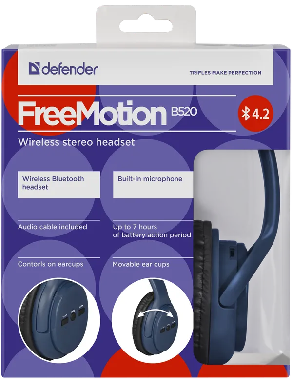 Defender - Bežične stereo slušalice FreeMotion B520