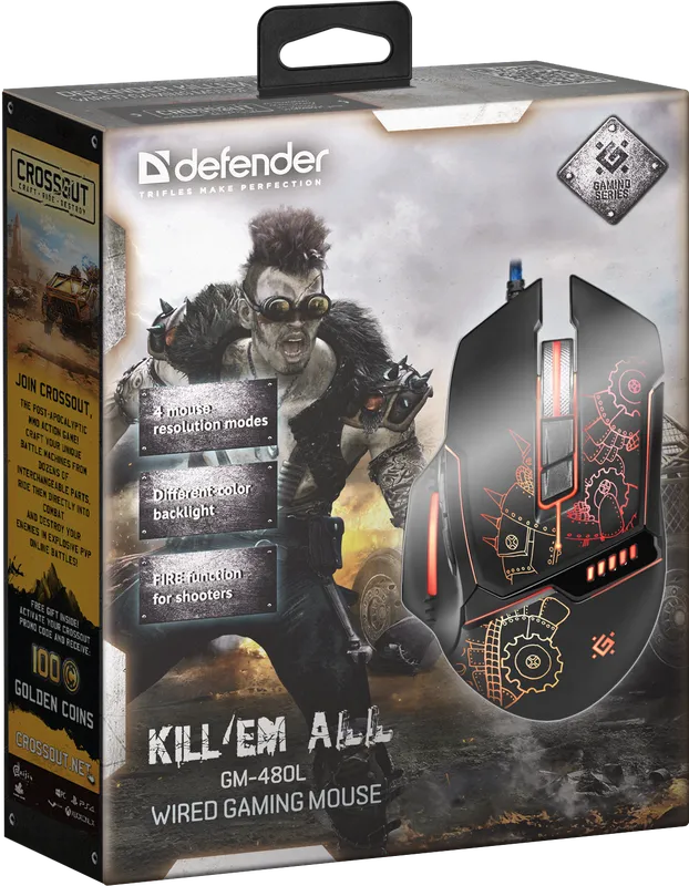 Defender - Žičani gaming miš Kill'em All GM-480L