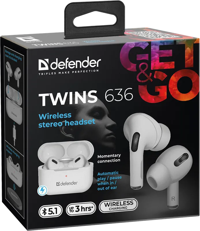 Defender - Bežične stereo slušalice Twins 636