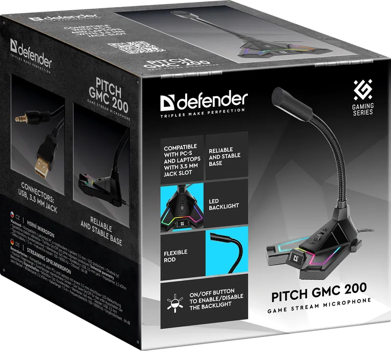 Defender - Mikrofon za stream igre Pitch GMC 200