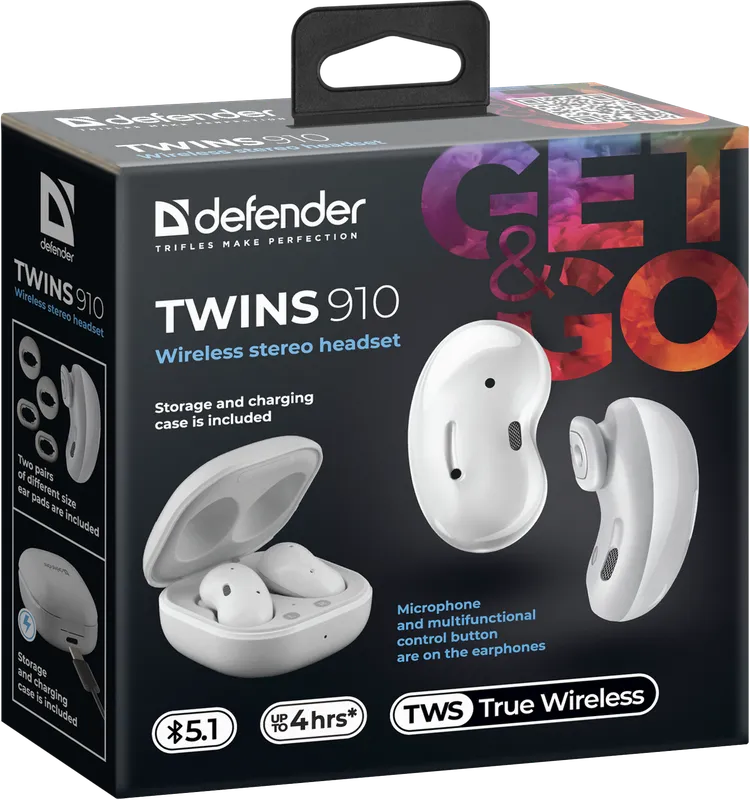 Defender - Bežične stereo slušalice Twins 910