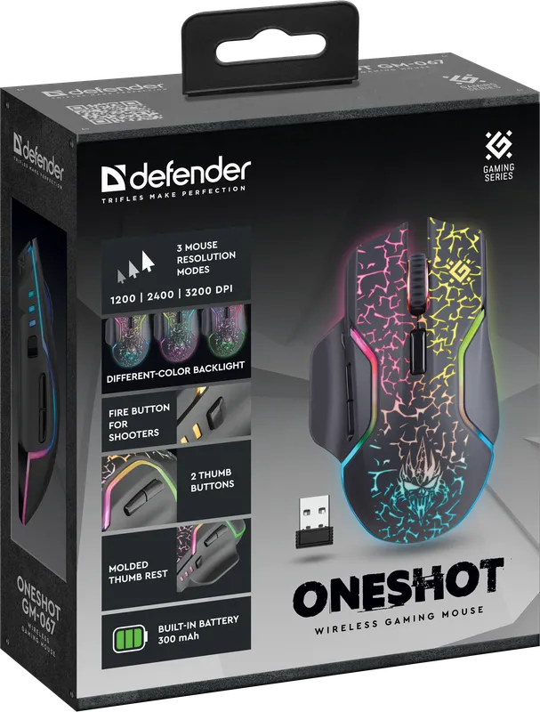 Defender - Bežični gaming miš Oneshot GM-067