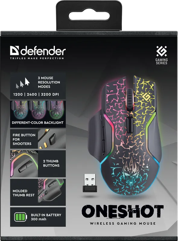 Defender - Bežični gaming miš Oneshot GM-067
