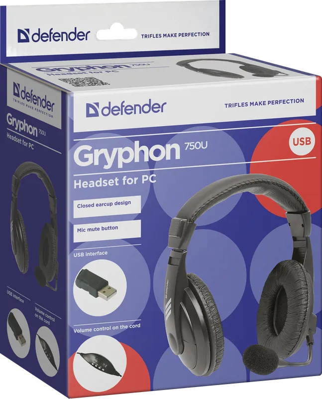 Defender - Slušalice za PC Gryphon 750U