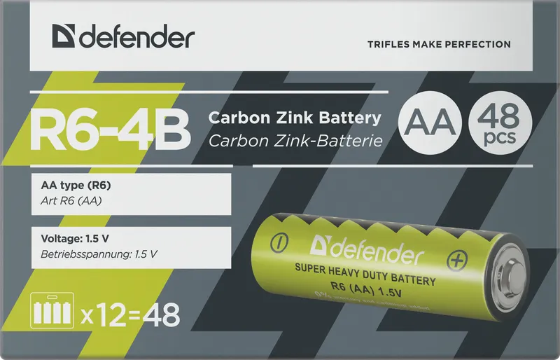 Defender - Zink Carbon baterija R6-4B
