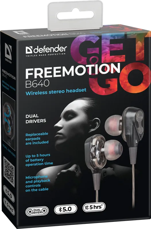 Defender - Bežične stereo slušalice FreeMotion B640