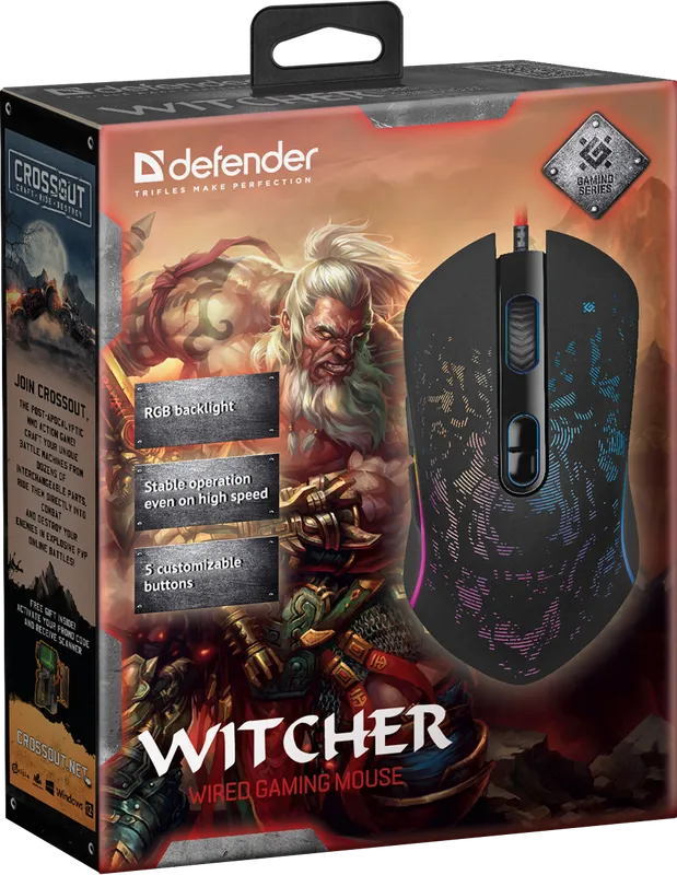 Defender - Žičani gaming miš Witcher GM-990