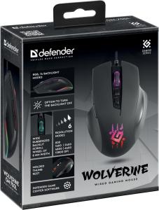 Defender - Žičani gaming miš Wolverine GM-700L