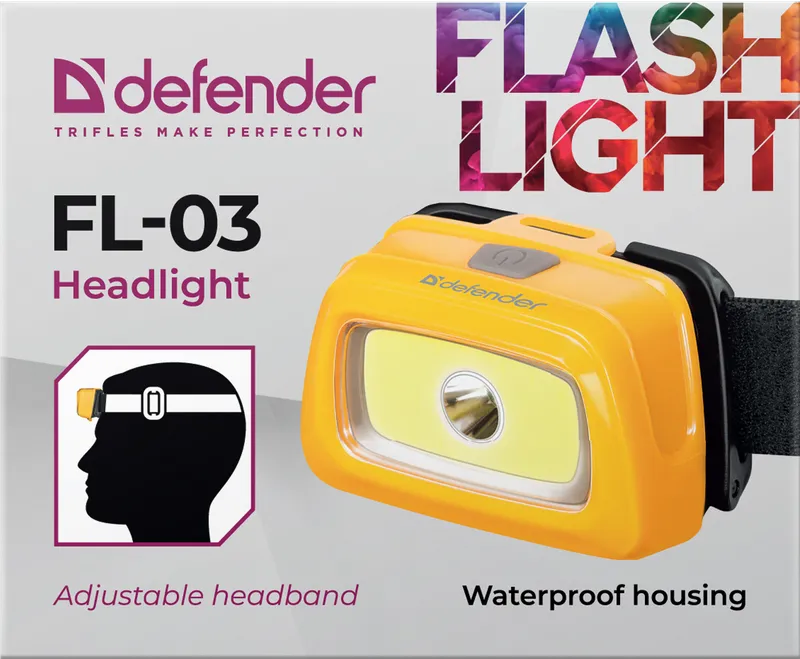 Defender - Glavno svjetlo FL-03, LED+COB, 3 modes