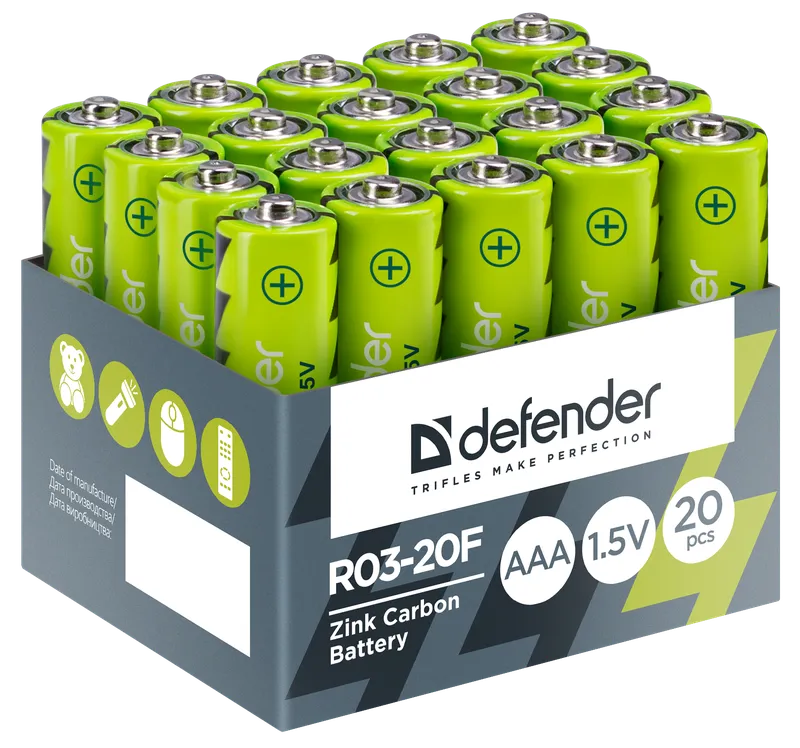 Defender - Zink Carbon baterija R03-20F
