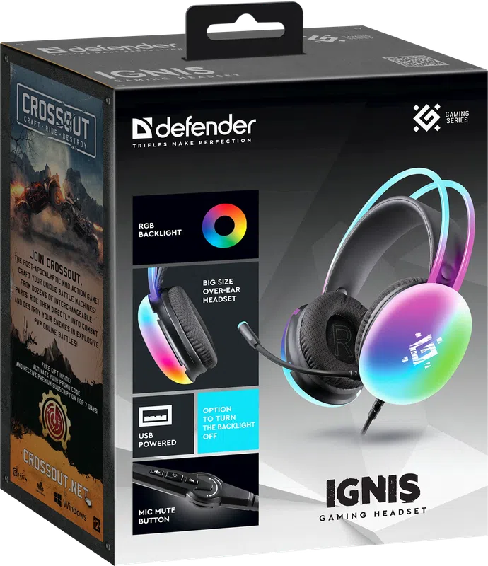 Defender - Gaming slušalica s mikrifonom Ignis