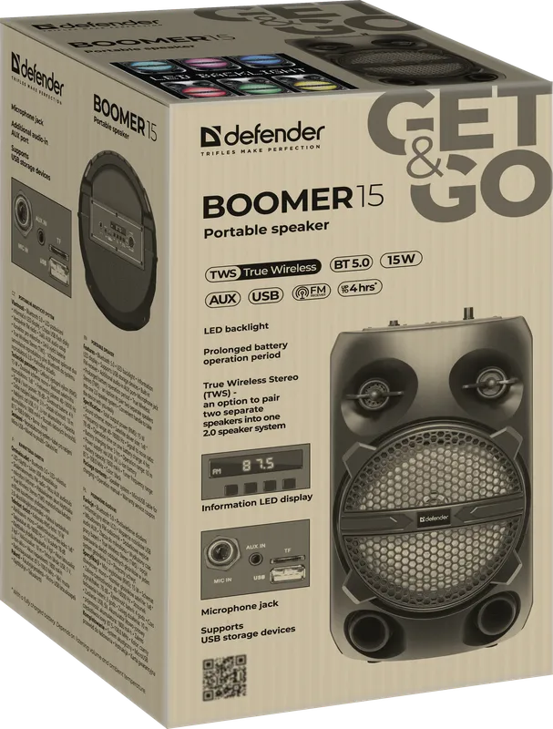 Defender - Portaabl akustični sistem Boomer 15