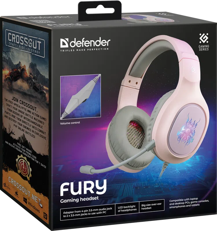 Defender - Gaming slušalica s mikrifonom Fury