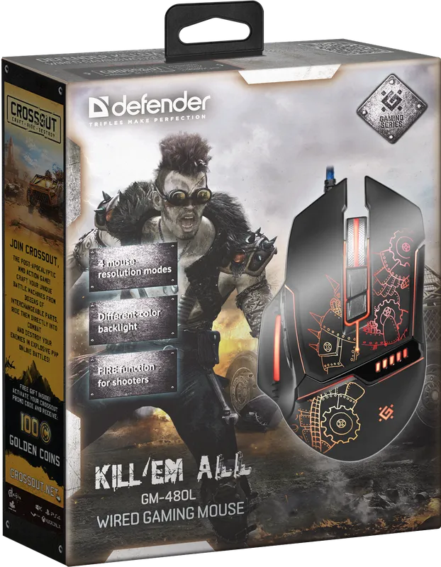 Defender - Žični igrački miš Kill'em All GM-480L