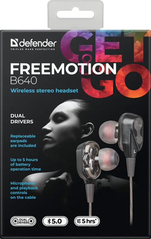 Defender - Bežične slušalice sa mikrofonom FreeMotion B640