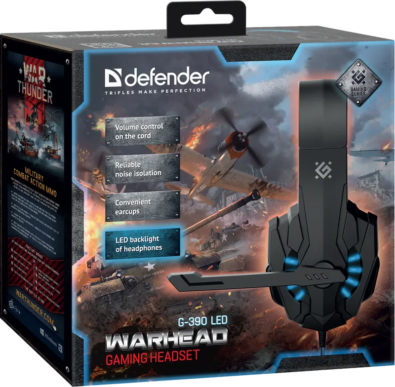 Defender - Gaming slušalica s mikrifonom Warhead G-390 LED