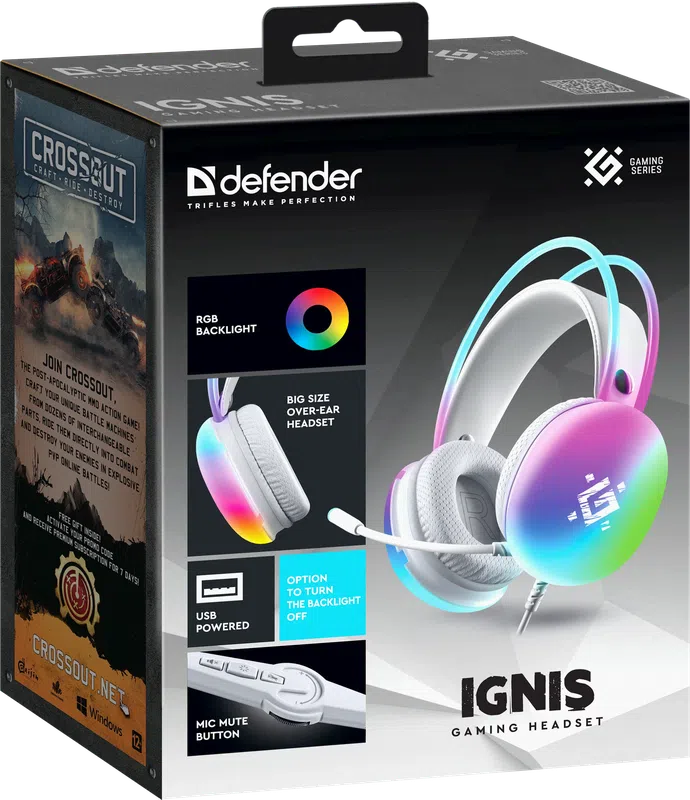 Defender - Gaming slušalica s mikrifonom Ignis