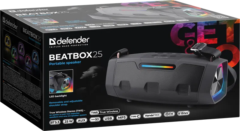 Defender - Portaabl akustični sistem Beatbox 25