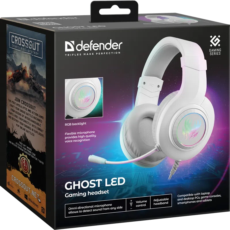 Defender - Gaming slušalica s mikrifonom Ghost LED