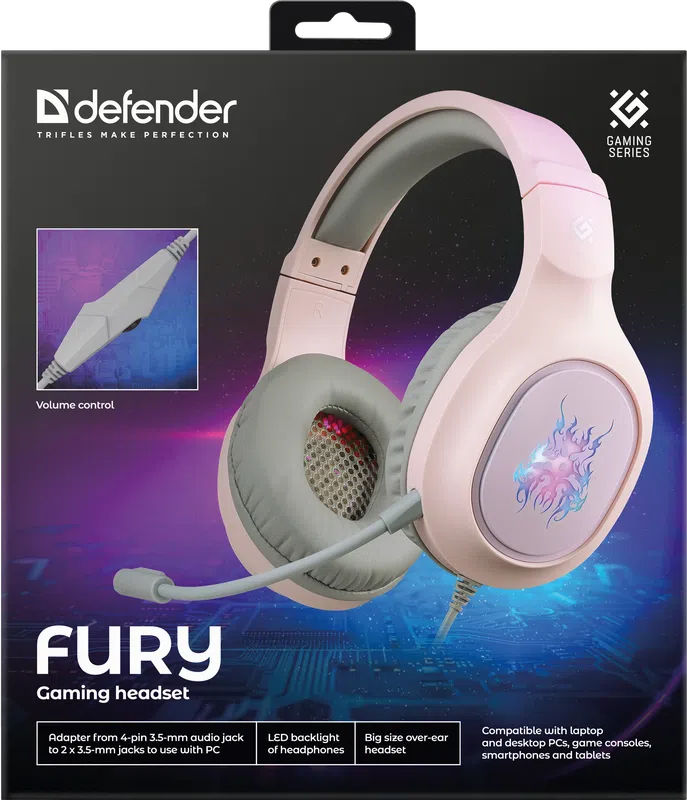 Defender - Gaming slušalica s mikrifonom Fury