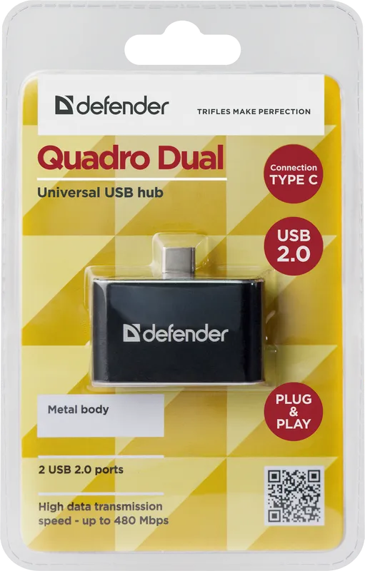 Defender - Univerzalni USB hub Quadro Dual