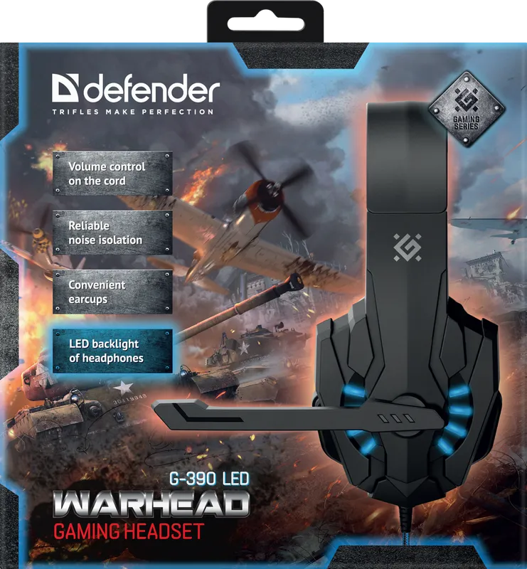 Defender - Gaming slušalica s mikrifonom Warhead G-390 LED